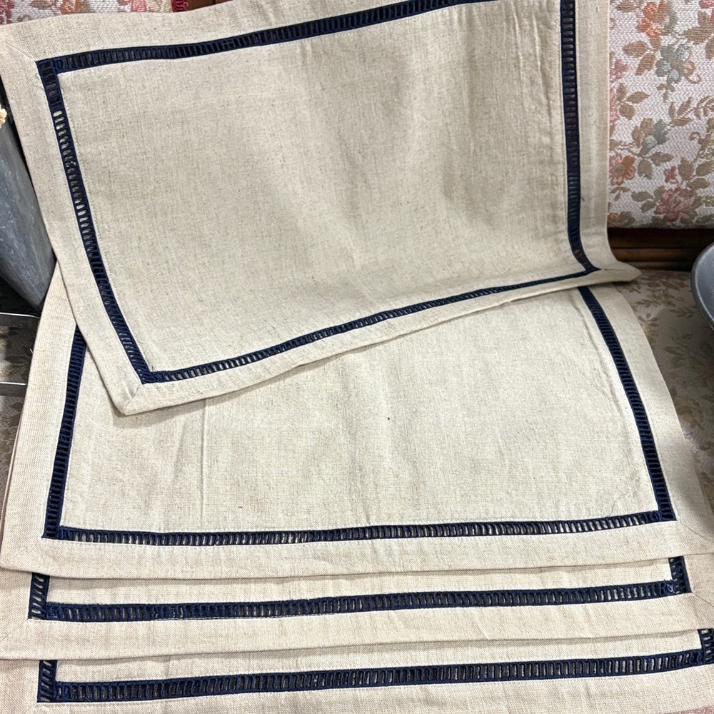Dansk Cream and Navy Placemats